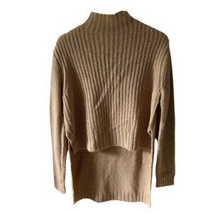 NAADAM Sweater Short Poncho Camel Anthropologie Naadam Project